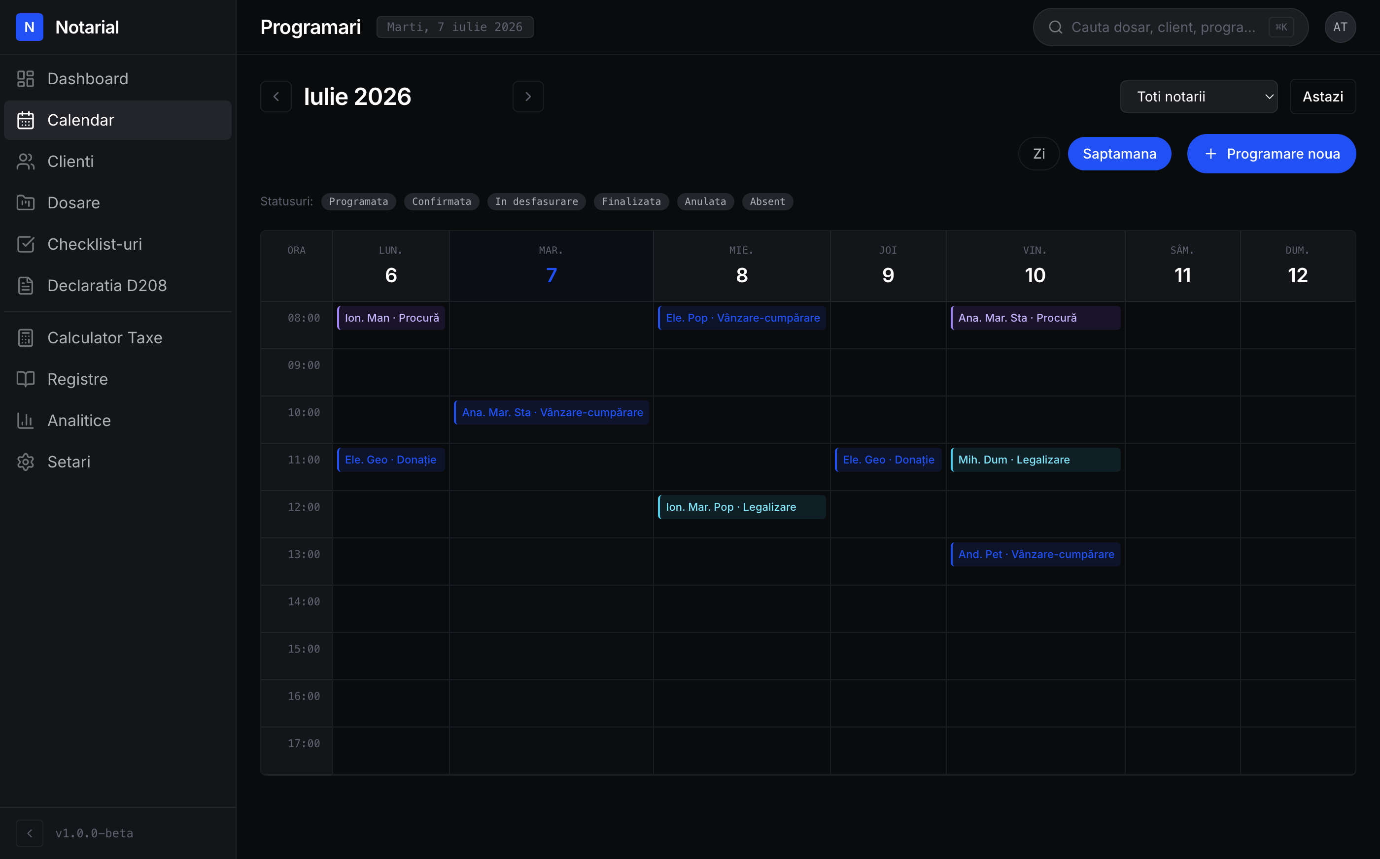 Calendar week view